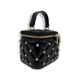 B1341 Embellished Vanity Quilted Purse (5 Colors): DARK PINK