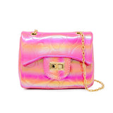 Shiny Dotted Heart Classic Handbag: Hot Pink