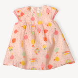 Veggie Baby Cap Sleeve Muslin Dress Bloomer (Organic Muslin): Blush