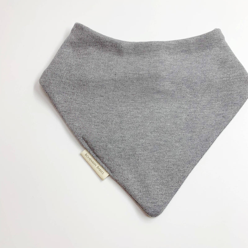 Cloud Solids: Grey Bandana Bib