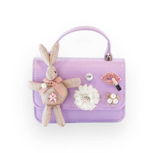 B1207 Bunny Applique Purse (4 Colors): Fuchsia