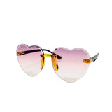Frameless Heart Sunglasses for Kids: Pink