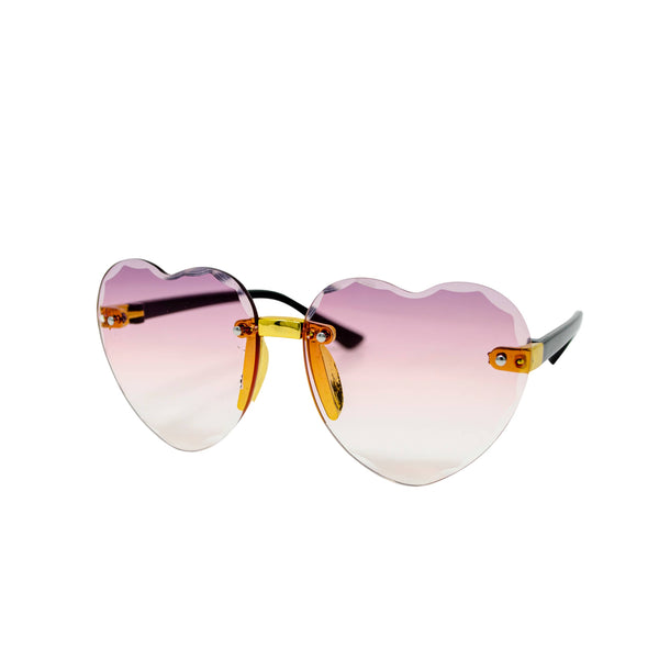 Frameless Heart Sunglasses for Kids: Pink