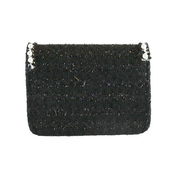 B1306 Pearl Trim Tweed Purse (2 Colors): White
