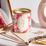 La Fleur Pink Roses Tin Jar Filled Candle Home Decor Gift