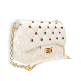 B1380 Colorful Gems Quilted Purse (3 Colors): Pink