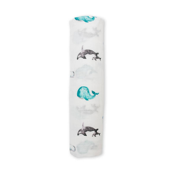 Deluxe Bamboo Swaddle - Whales