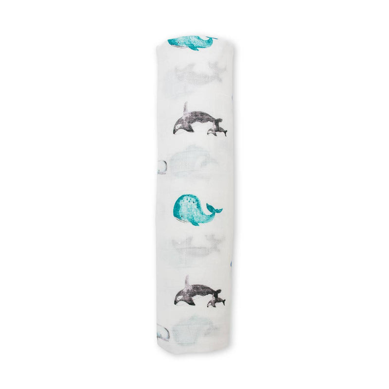 Deluxe Bamboo Swaddle - Whales