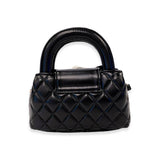 B1360 Floral Applique Quilted Bag (4 Colors): IVORY