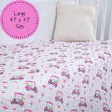 Baby Muslin Swaddle Blanket 47x47 Lil Miss Birdie
