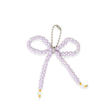 Quilted Rectangle Bow Charm Handbag: Pink