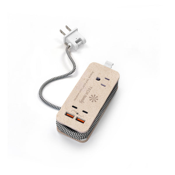 POWER TRIP ECO OUTLET/USB/USB-C CHARGER: Natural
