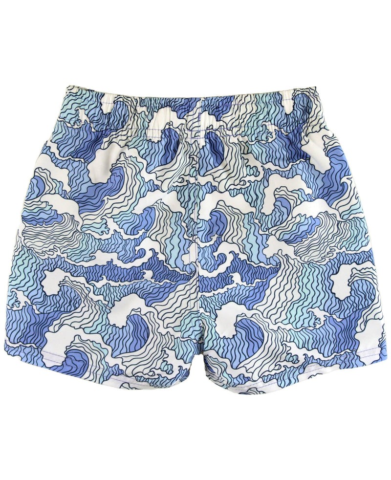 Boys Ocean Camo Swim Trunks: Blue