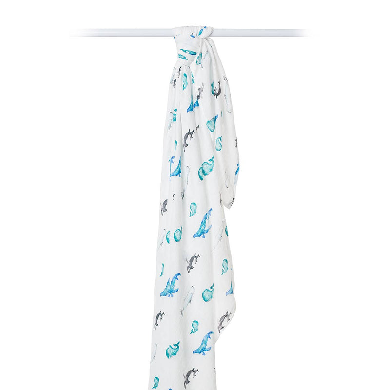 Deluxe Bamboo Swaddle - Whales