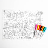 Silicone Reusable Coloring Mat Set Special Edition CHRISTMAS