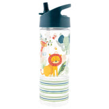 Pink unicorn Sip and Snack Bottle by Stephen Joseph Gifts featuring a colorful unicorn design on a pink background.