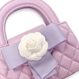 B1360 Floral Applique Quilted Bag (4 Colors): IVORY