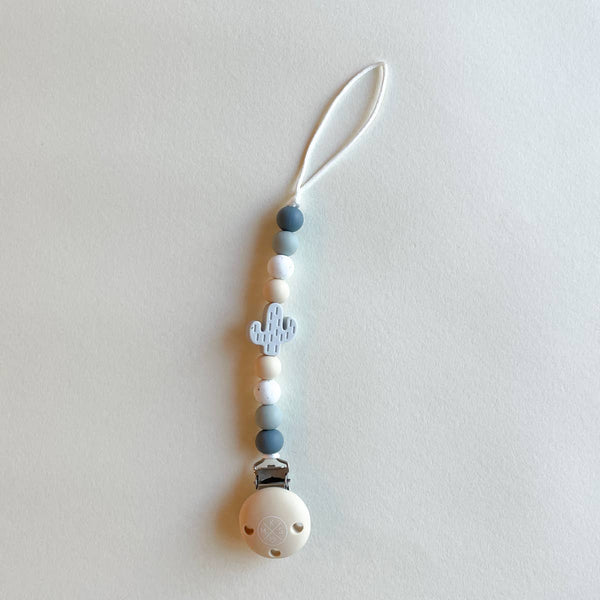 Pacifier Clip Teether Holder Cactus Desert for babies: Grey