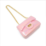 Shiny Dotted Heart Classic Handbag: Hot Pink