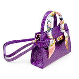Vivid Crocodile Scarf Handbag: Orange