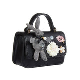B1207 Bunny Applique Purse (4 Colors): Fuchsia