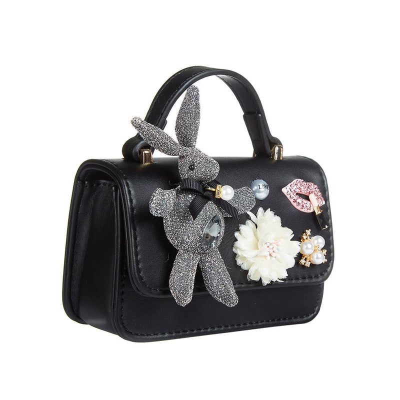 B1207 Bunny Applique Purse (4 Colors): Fuchsia