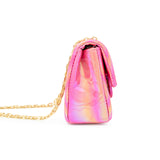 Shiny Dotted Heart Classic Handbag: Hot Pink