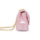 Shiny Dotted Heart Classic Handbag: Hot Pink