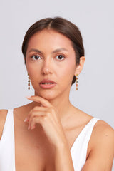 Blythe Stud Earring Gold Plated - Multi Tourmaline & Iolite