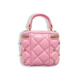 B1341 Embellished Vanity Quilted Purse (5 Colors): DARK PINK
