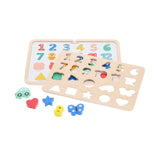 Wooden Tray Puzzle - Numbers, Shapes, Colors