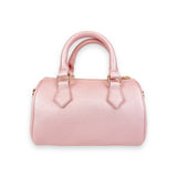 B1312 Pearl Studs Leather Barrel Bag (4 Colors): Pink