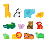 First Bingo Game Animal Friends by Chronicle Books with colorful animal-themed bingo cards and game pieces on a table.