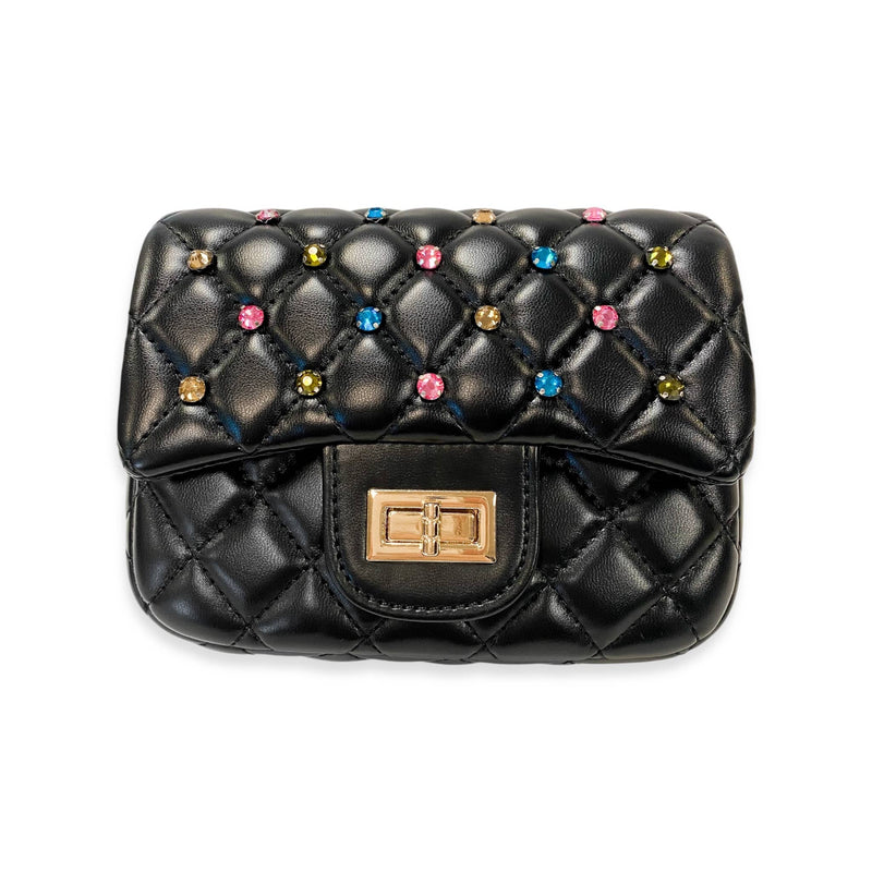 B1380 Colorful Gems Quilted Purse (3 Colors): Pink