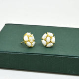 Briony Stud Earring Gold Plated - Natural Pearl