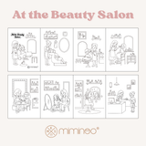 Reversible Foldable Opaque Silicone Coloring Mat & Markers Set - At the Beauty Salon