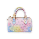 B1312 Pearl Studs Leather Barrel Bag (4 Colors): Pink