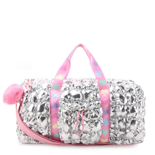 Quilted Scrunchies Metallic Large Barrel Duffle Bag
