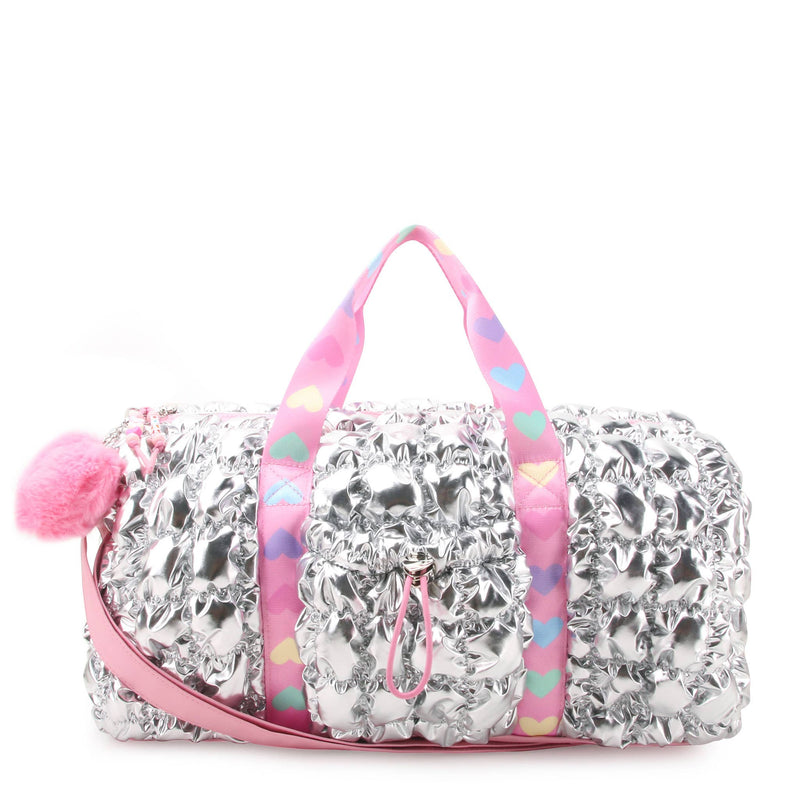 Quilted Scrunchies Metallic Large Barrel Duffle Bag