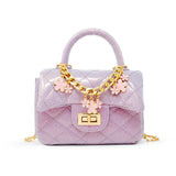 Classic Sparkle Top Handle Handbag: Pink