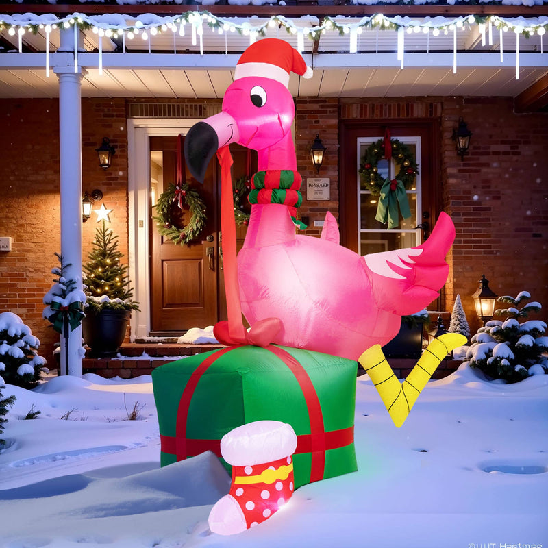 6FT Christmas Flamingo Inflatable Decorations