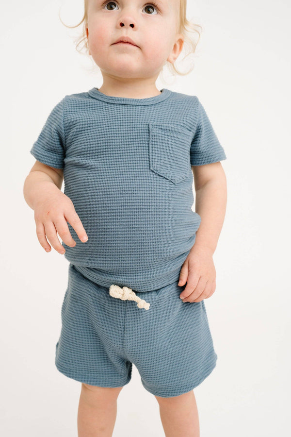 Dusty Blue Waffle Pocket Set
