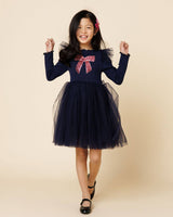 Frill Bow Tutu Dress: Red