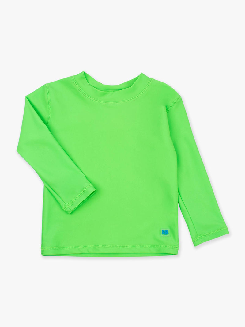 Boys Neon Lime Long Sleeve Rash Guard: Green