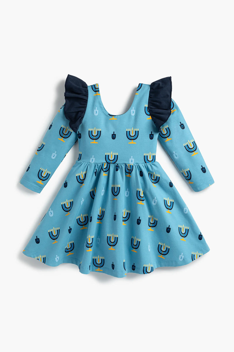 Holiday Double Ruffle Let's Dance Dress_Hanukkah Celebration: Girl / Hanukkah Celebration / 12-18m