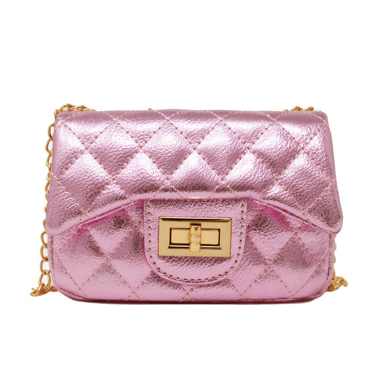 Metallic Classic Mini Purse: Lilac