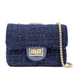Classic Large Tweed Handbag: Navy