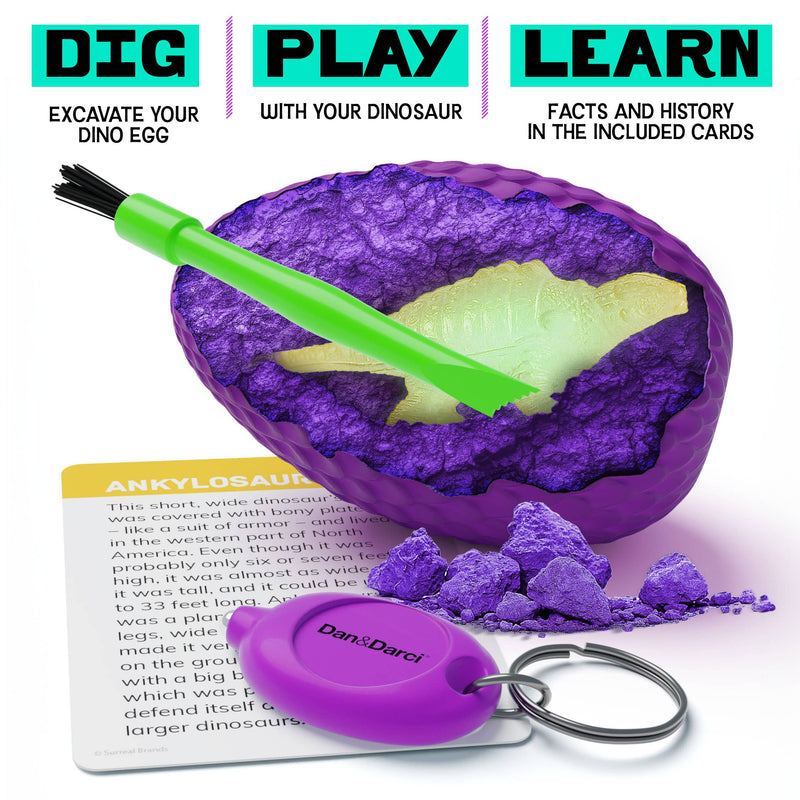 Glow in The Dark Dino Eggs Dig Kit for Kids