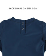 Boys Navy Long Sleeve Rash Guard: Blue