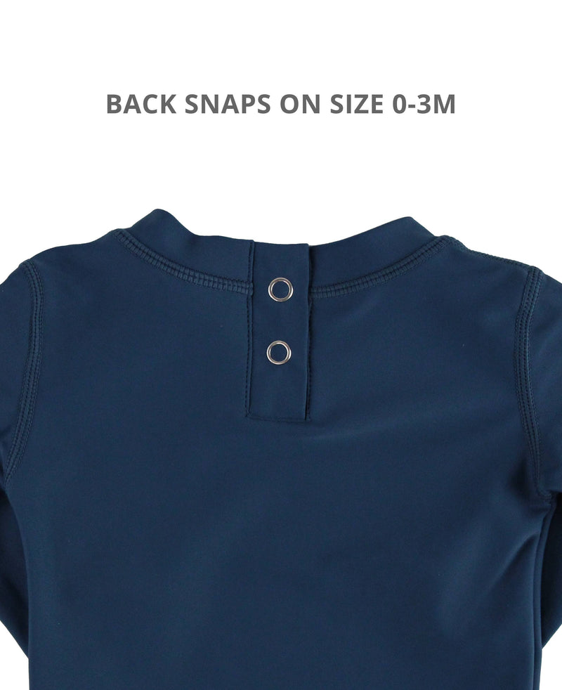 Boys Navy Long Sleeve Rash Guard: Blue